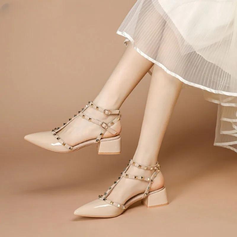 Fashion Comemore Women High Heels Sandals  New Summer Fashion Office High Heels Shoes High Quality Luxury Designer Wedding Sandals Women