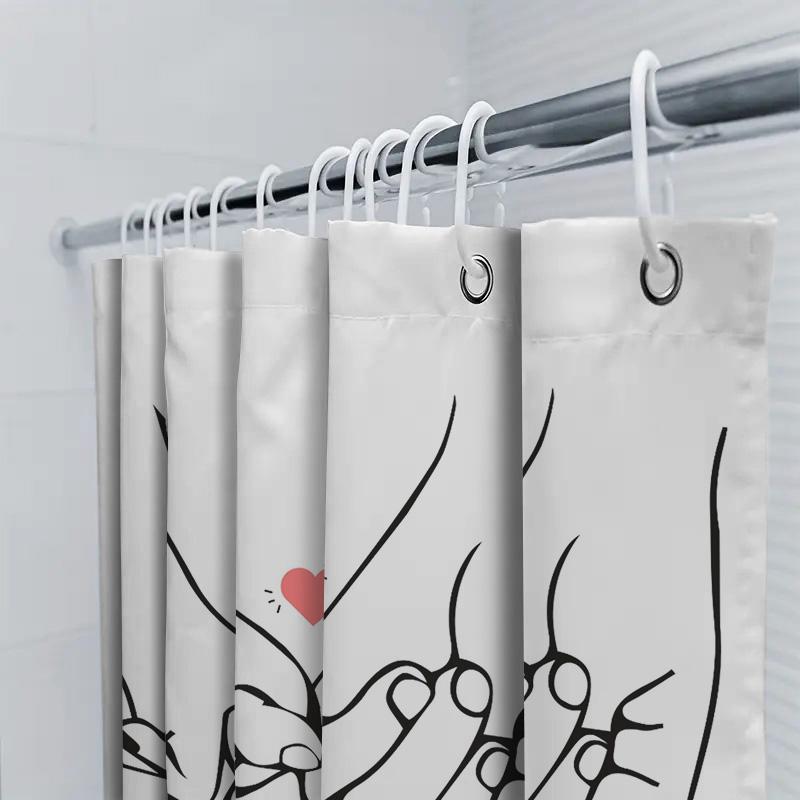 Love Forever Waterproof Shower Curtain W60H190(CM)-1 Pcs