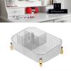 Clear Desktop Storage Box Rectangular Divided Makeup Vanity Storage Bin Office Desktop Organizer