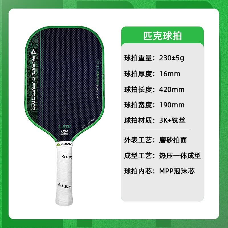Professional 5th Gen Pickleball Paddle 3K Carbon Fiber Titanium Face MPP Foam Core Dual-Surface Design
