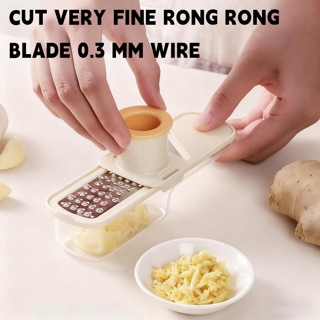 3 In 1 Mandoline Vegetable Garlic Kitchen Tool Multi-Function Kitchen Grinding Disc Garlic Crusher Household Kitchen Peeler