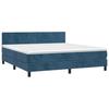 VidaXL Divan Bed and Mattress Dark Blue 180x200cm Velvet - Model 3141201