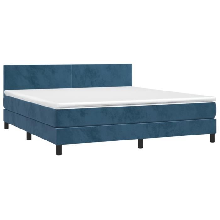 VidaXL Divan Bed and Mattress Dark Blue 180x200cm Velvet - Model 3141201