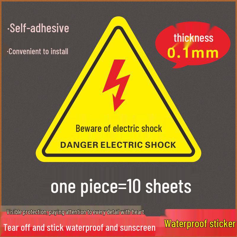 Electric Shock Warning Sticker - Caution Symbol for Distribution Box