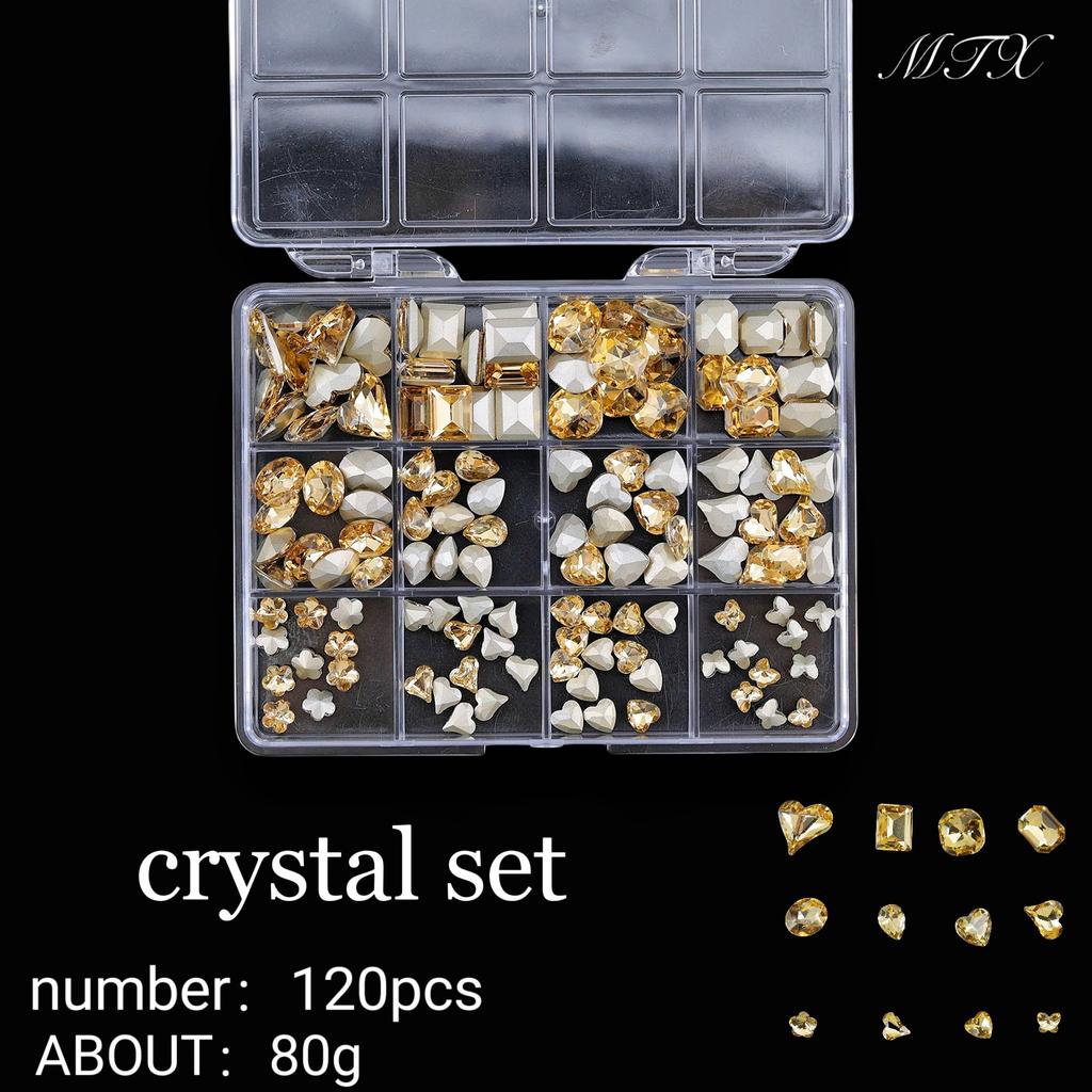Pointed Bottom Drill Heterosexual Mixed Diamond Nail Art Jewelry Mixed Style Mixed Round Glass Diamond Rhinestone Nail Decoration