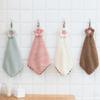 Hand Towel Coral Velvet  Grid Cartoon Hanging Style Bathroom Kitchen Dishwashing Thickened Absorbent Creative Cloth
