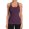 CHARMLEAKS Ribbed Workout Tank Tops for Women with Built In Bra Tight Racerback Scoop Neck Athletic Top