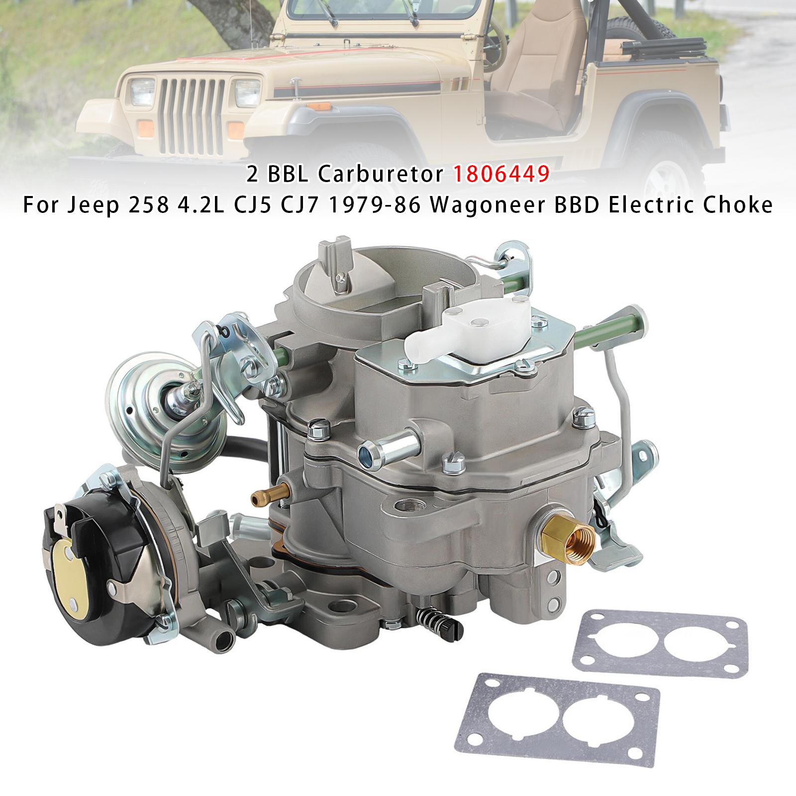 

2-камерный карбюратор 1806449 для Jeep 258 4.2L CJ5 CJ7 1979-86 Wagoneer BBD