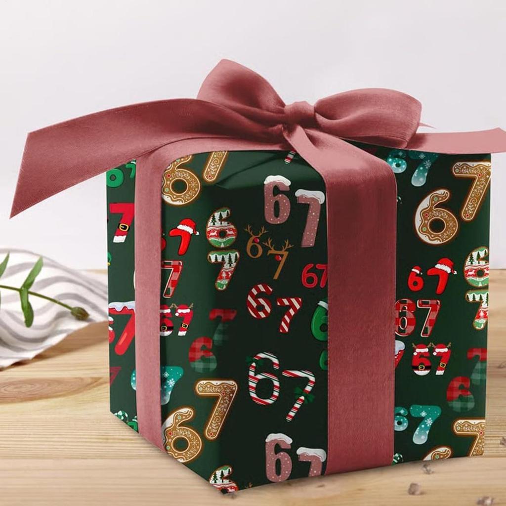 Christmas Wrapping Paper Roll Festive Gift Wrap Paper for Holiday Gift Wrapping DIY Xmas Gift Packaging Supplies