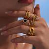 Zirconia Multi-layer Plain Band Ring - Street Hip Hop European American Style Finger Ring