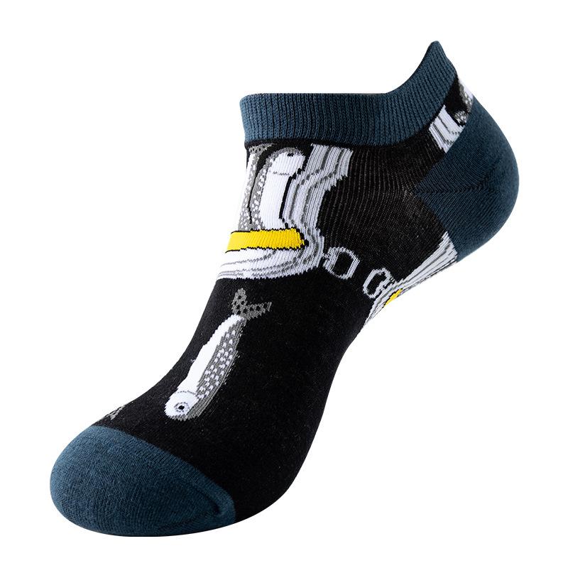 Spring Summer Socks Cute Funny Harajuku Cartoon Men Boat Oil Painting Food Casual Cotton Short Socks for Female Sox