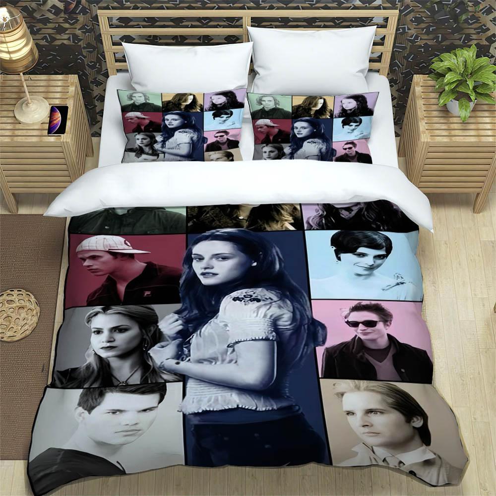 Die Twilight Saga bedruckte Bettwäsche-Sets exquisites Bettwaren-Set Bettbezug Steppbett-Set Bettwäsche-Set Luxuriöses Geburtstagsgeschenk