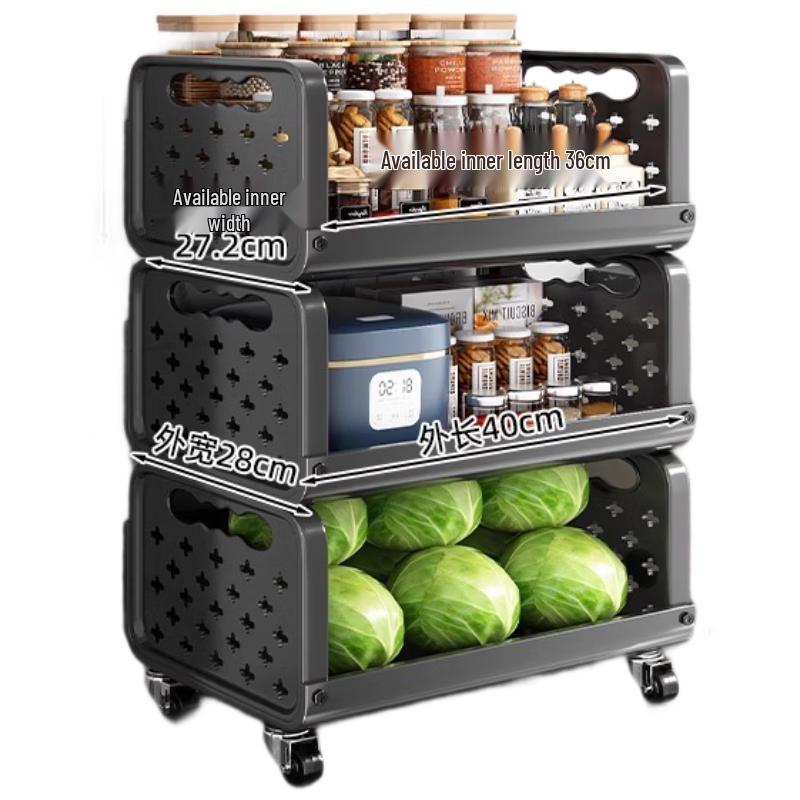 Youqin Multi-layer Kitchen Storage Cart with Wheels
