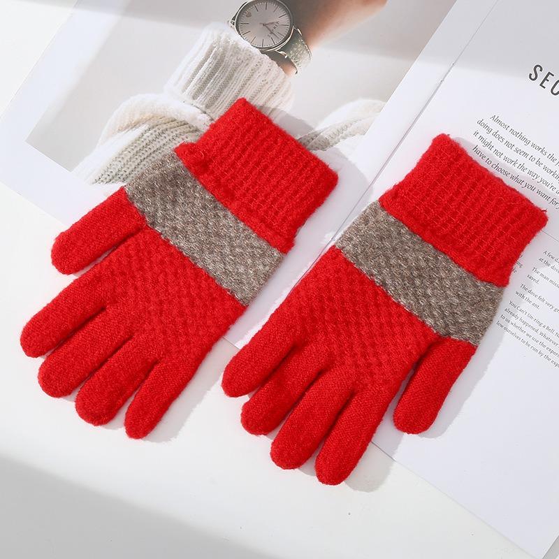 

Candy color solid color thermal gloves women s mohair knitted wool gloves cycling average size