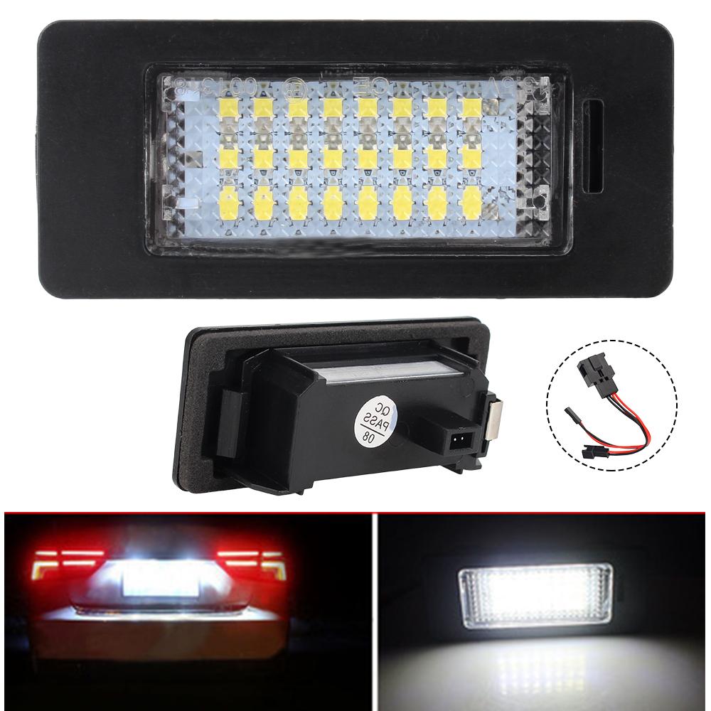 

12V 3W 8T0943021 для A4 B8 A5 S5 Q5 TT VW PASSAT 5D R36 6500k с декодером 2шт светодиодные белые лампы номерной знак номерной знак свет