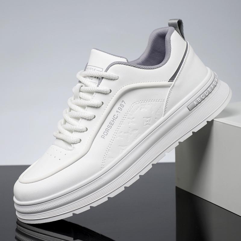 New Trendy Versatile Cloth Shoes Men's Spring New Breathable White Shoes Men's Sports and Leisure Board Shoes Trendy Shoes