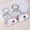 Cross-border Alloy Flat Playing Card Keychain Pendant Keyring Decoration