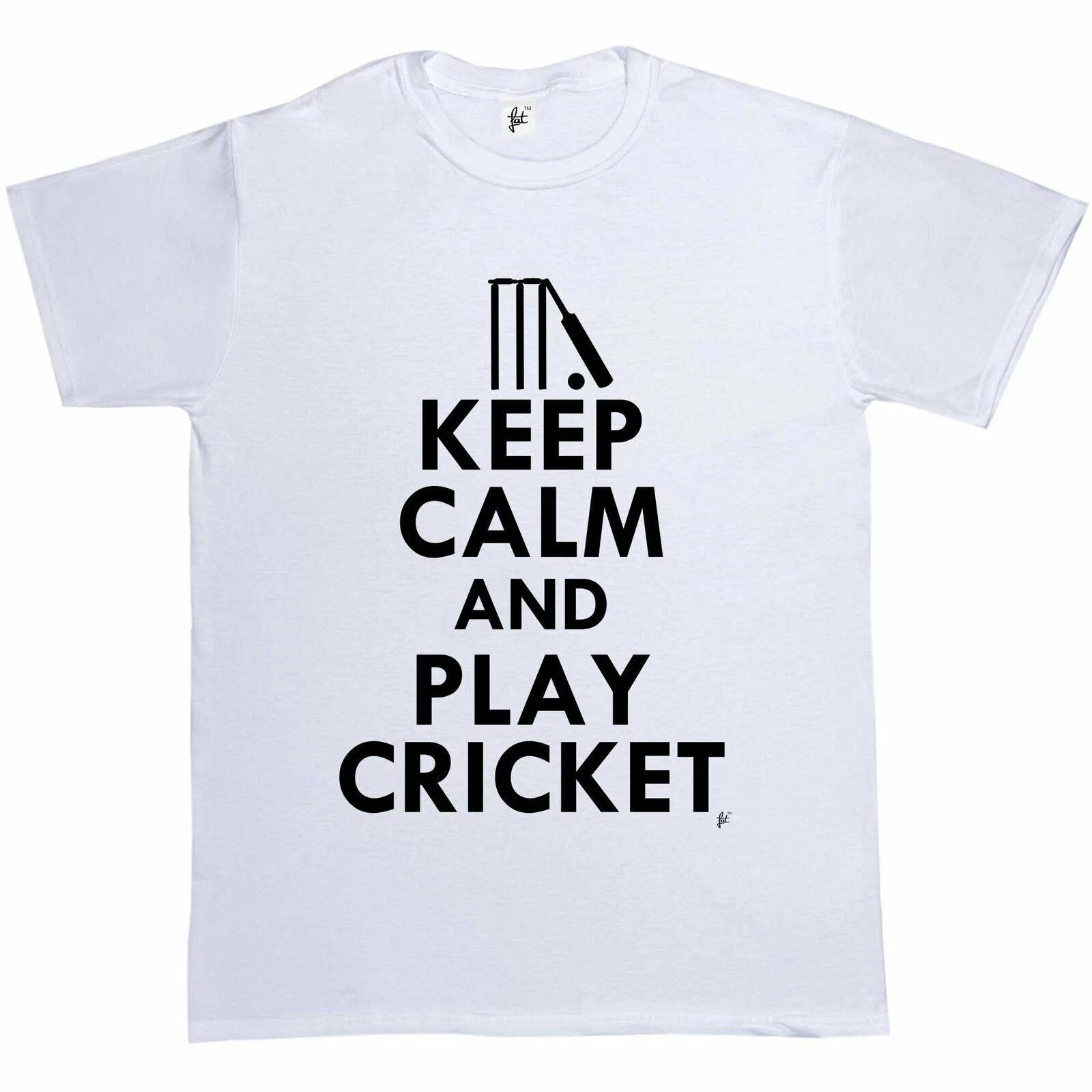 Keep Calm & Play Cricket - Stumps Bat Mens T-Shirt M