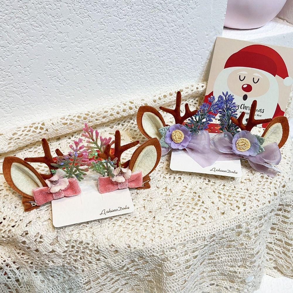 Weihnachtskostüm Verkleidung Kinder Haarspange Geweih Haarnadel Elch Haarreif Weihnachts-Kopfschmuck