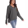 Women's Long-sleeved V-neck Loose Casual Sweater Clothes Sale