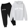 Kids Fashion Hoodie Boy Girl Toddler Pullover 3-12Years NEW YORK USA Letter Print Clothes Casual Top+Trousers 2P Coat Sports Set
