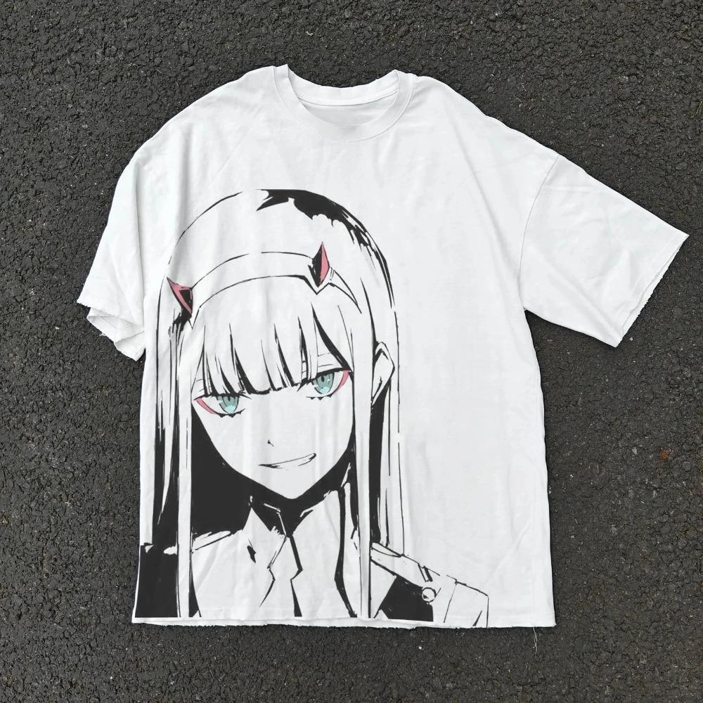 

Zero Two Darling in the Franxx Многостилевой Коллаж Футболка Аниме Розоволосая Девушка Черный Унисекс Оверсайз Удобная Модная Женская и Мужская Футболки 4XL