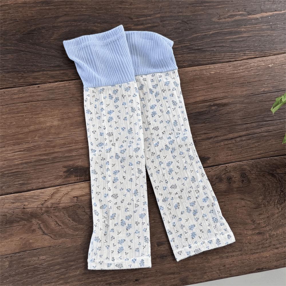 Floral Pattern Floral Leg Warmers Soft Breathable Mid Calf Socks Floral Leg Socks Summer Outfits