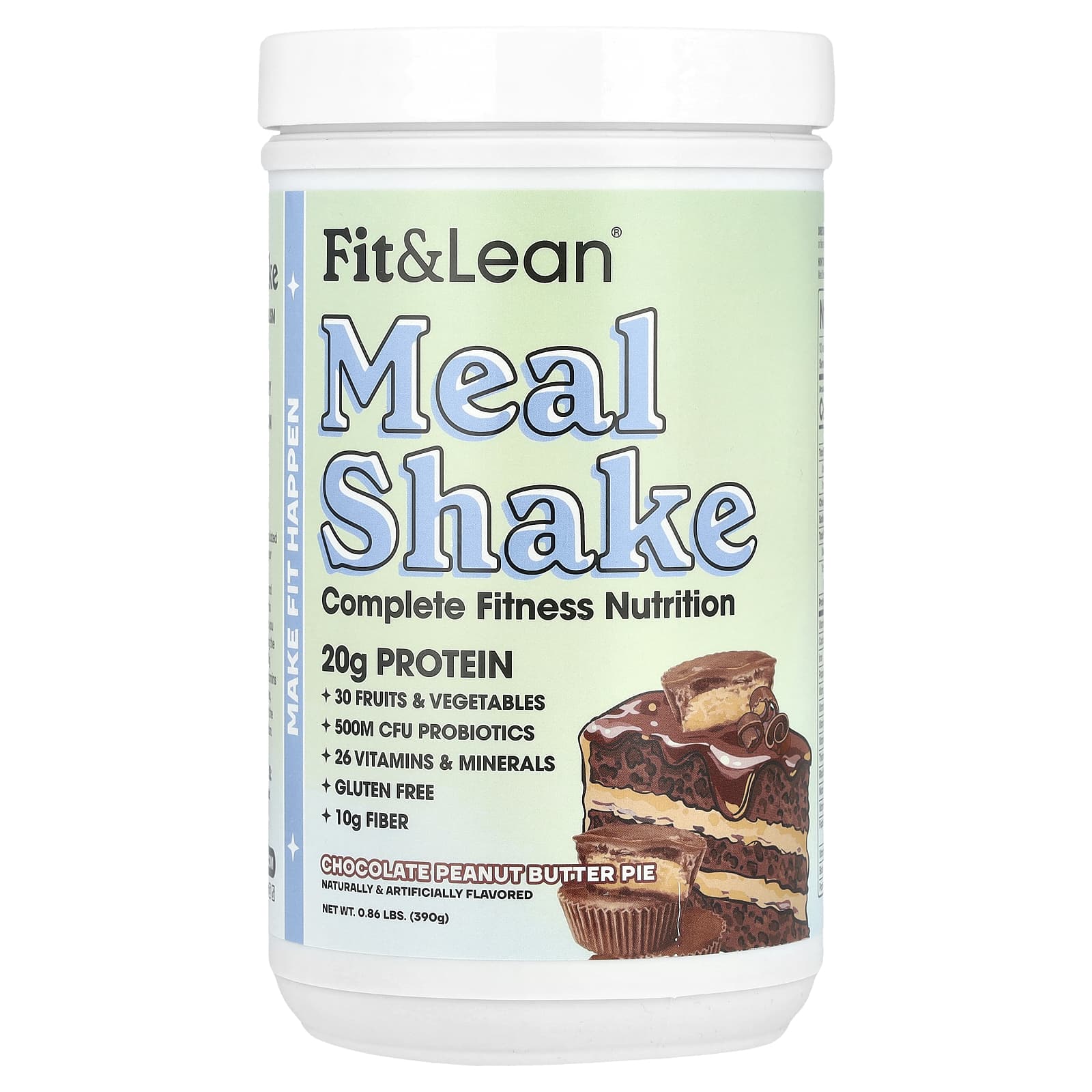 

Fit & Lean, Meal Shake, Complete Fitness Nutrition, Chocolate Peanut Butter Pie, 390G (0.86Lb)