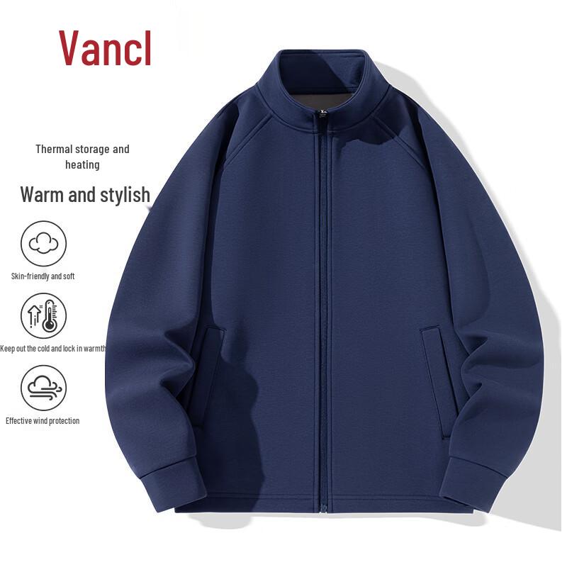 VANCL Men s Fleece-Lined Thick Warm Stand Collar Jacket 3XL