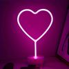 Heart Shaped Neon Light, Battery or USB Powered, Gift Bedroom, Living Room Decoration, Wedding Anniversary Supplies, Proposal