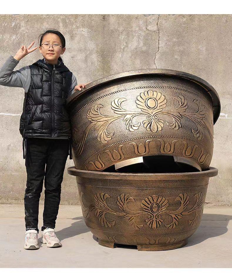 Large Resin Flower Pot for Cycad, Fruit Trees, Lotus, Balcony & Courtyard Planting
