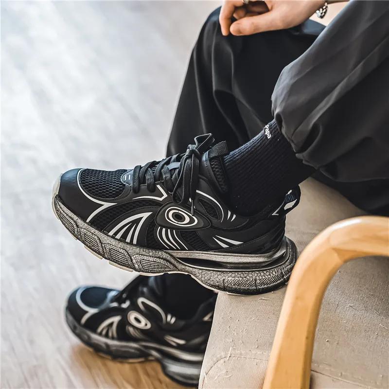 Fashion New Men's Casual Sports Shoes Trendy Breathable Non-slip Mesh Shoe Classic Versatile Outdoor Thick-soled Wear-resistant Dad Shoe