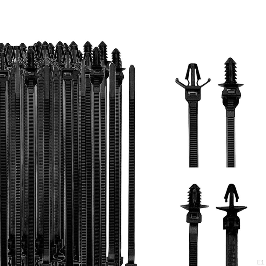 160x Nylon Cable Ties Push Mount Zip for Garage Household Workshop