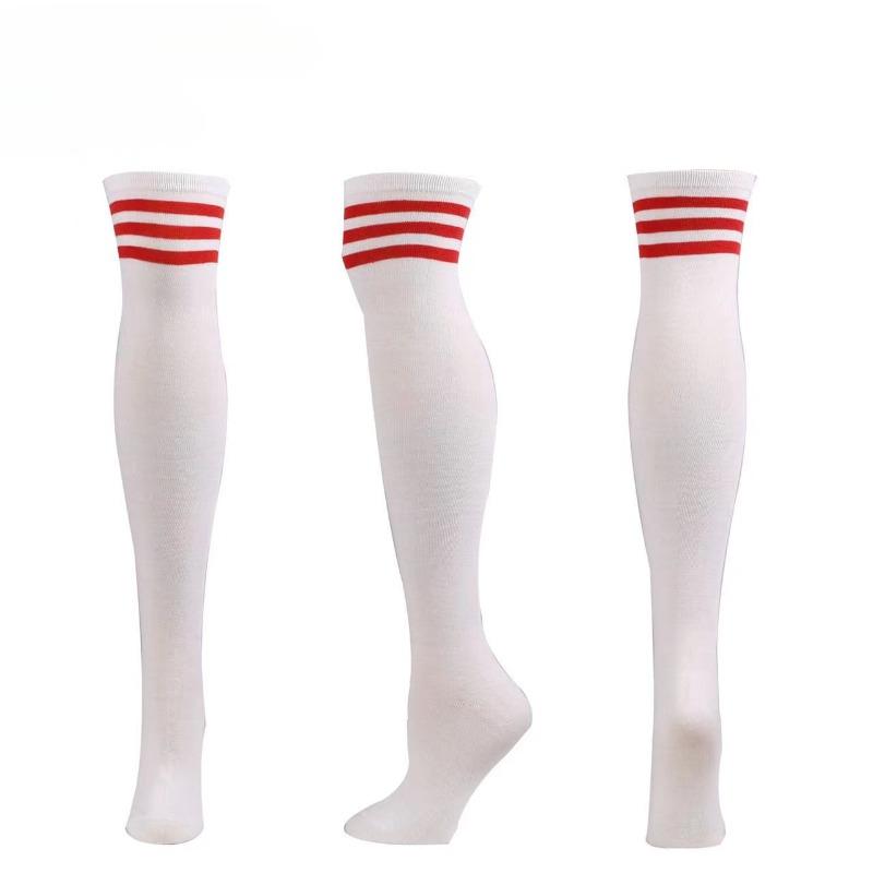 JK Woman Cosplay Stockings Pink White Strips Lolita Long Socks Over Knee Thigh High Socks Women Compression Socks