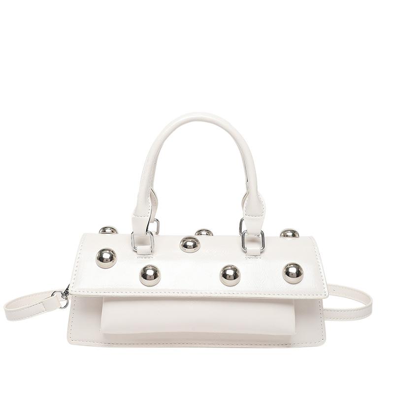 

Internet celebrity armpit bag 2025 new Korean version fashion rivet personalized handbag women shoulder messenger tote bag tide белый