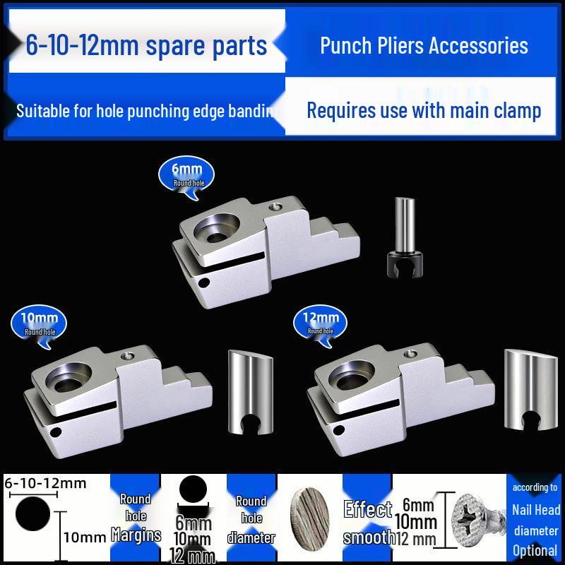 East Tour Multifunctional Edge Banding Hole Punch Woodworking Tool with Screw Hole Cover Pliers