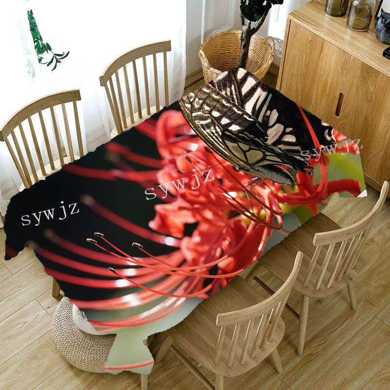 Rustic Tablecloth Home Flower Rectangular Fabric Bedroom Home Kitchen Retro Printing Coffee Table Anti -Fouling Tablecloth