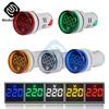 22MM Digital Display Mini Voltmeter DC 12V 220V AC Round Square Ampere Current Volt Voltage Meter LED Signal Light indicator