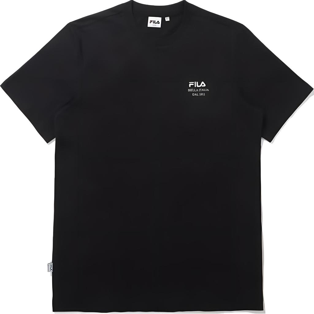 FILA T Shirts Unisex Black Crew Neck Moderate Straight Fit FS2RSE2113-BLK