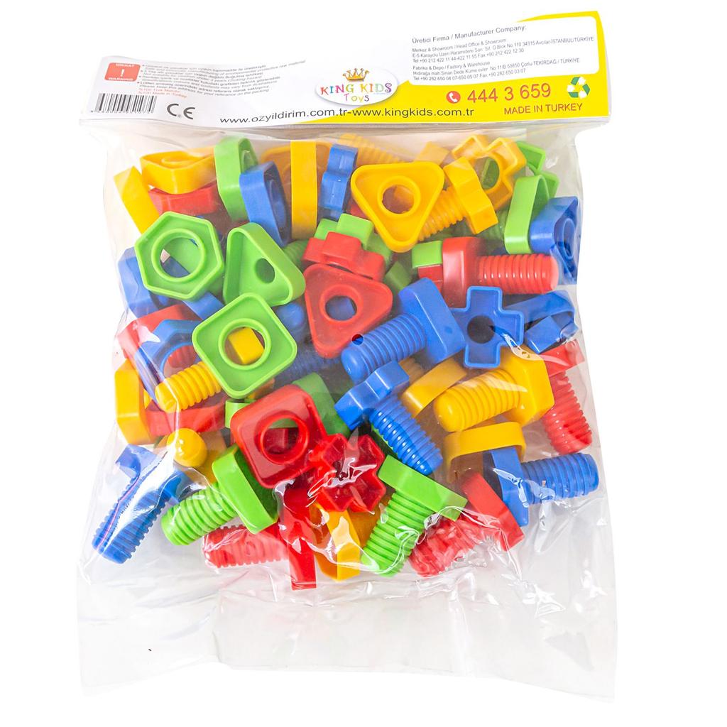 Educational Building Blocks Screw King 64 Pieces
