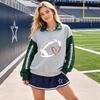 Women's Fashion Casual Printed Zip-Up Stand Collar Long Sleeve Sweatshirt for Everyday Wear