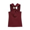 Spring New Women's Clothing French Style All-Matching Gold Inlaid Wide Shoulder Strap Hanging Collar Knitting Tops 4938116