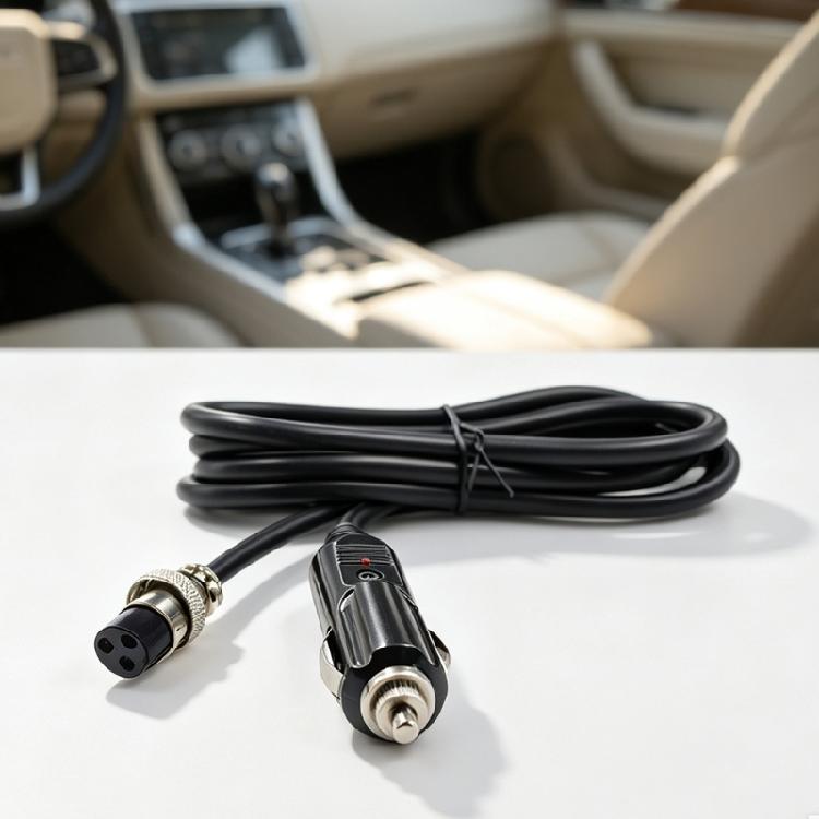 Kfz-Stromkabel mit Zigarettenanzünderstecker und GX16 3-Pin-Buchsenanschlüssen für tragbare Prüfgeräte