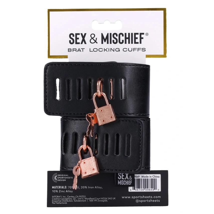 Sportsheets - Sex & Mischief Brat Handcuffs Black