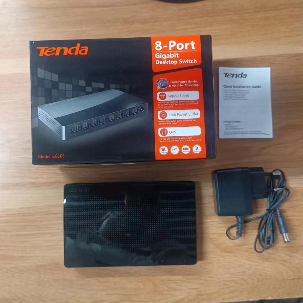 Tenda SG108 100/1000M Desktop Network Switch 8-port Gigabit Desktop Switch Ethernet Switch LAN Hub English Box