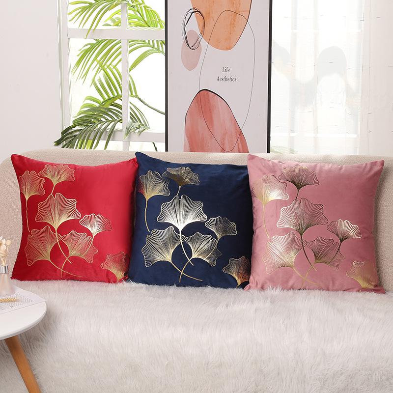 Stamping Pillow Dutch Velvet Pillow Cover Nordic Ins Sofa Car Cushion Back Cushion Cover
