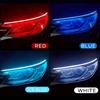 2pcs Automotive LED Decorative Light Strip Start Scan Atmosphere Light Car Grille Mesh Flow Light with Dual Color Environment Light