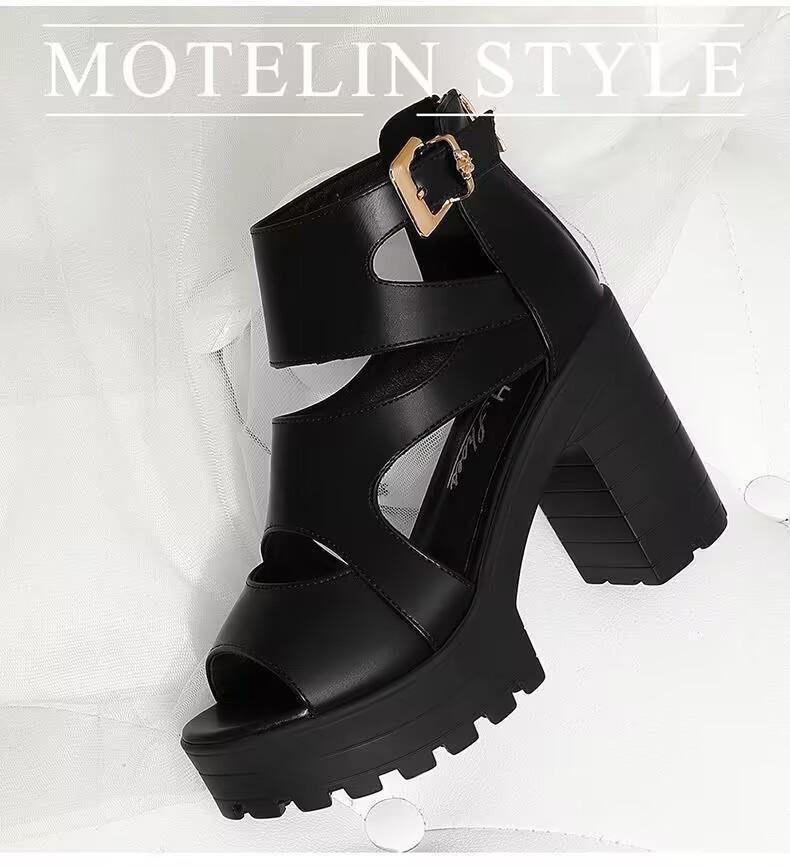 2024 Spring/Summer Women's High Heeled Platform Wedge Sandals – Open Toe, Thick Sole, Roman Style