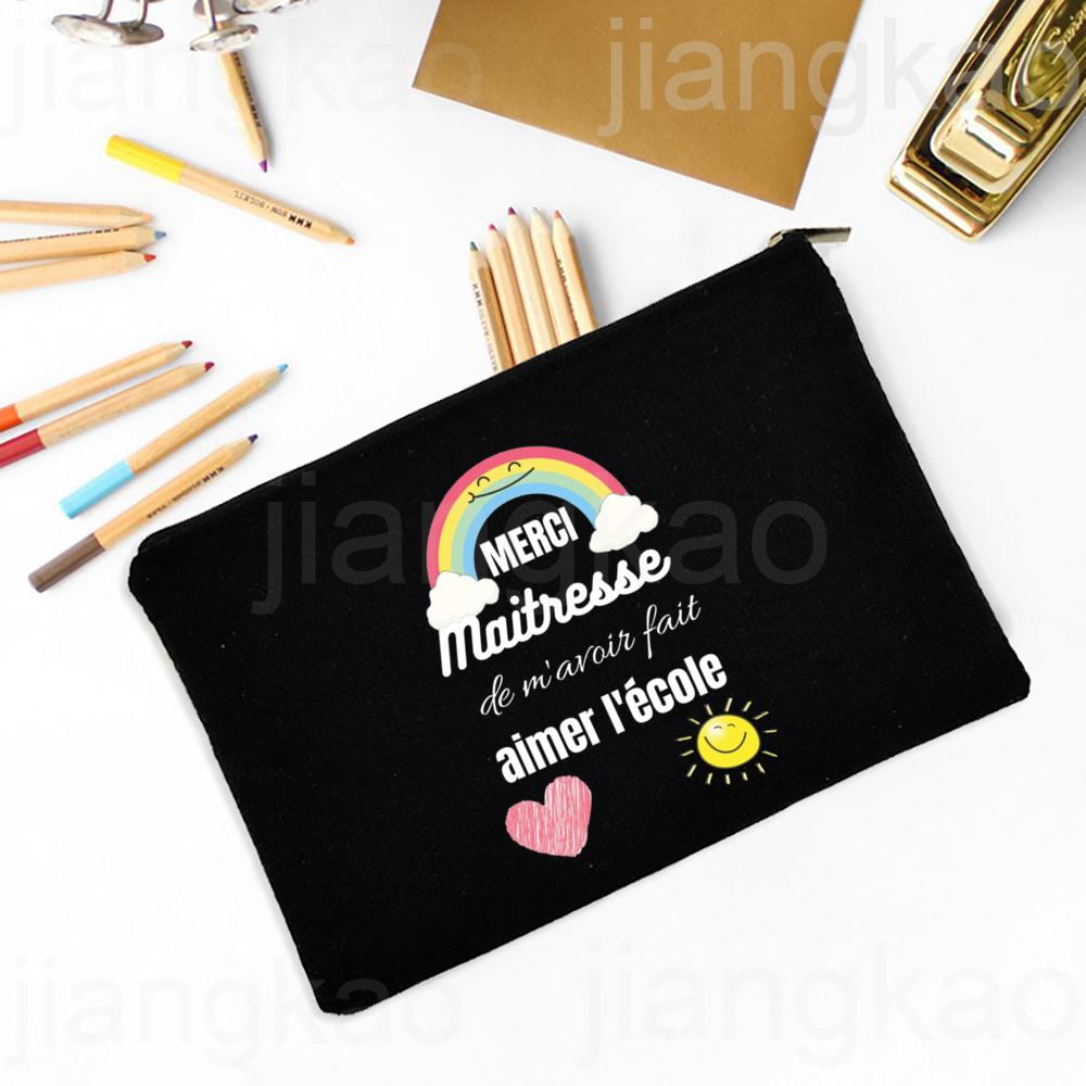 Thank You Teacher for Everything You Have Done for Us Printed Pencil Bag Stationery Bags Travel Makeup Pouch Gift for Teachers