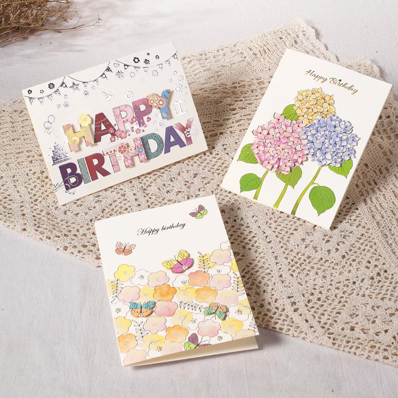 Chenfan Creative Hot Stamping Birthday Cards with Envelopes
